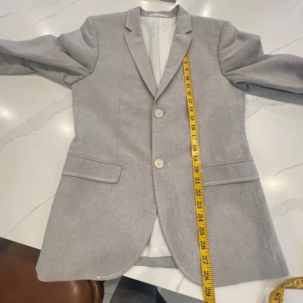 Topman Light Gray Chambray Blazer‎